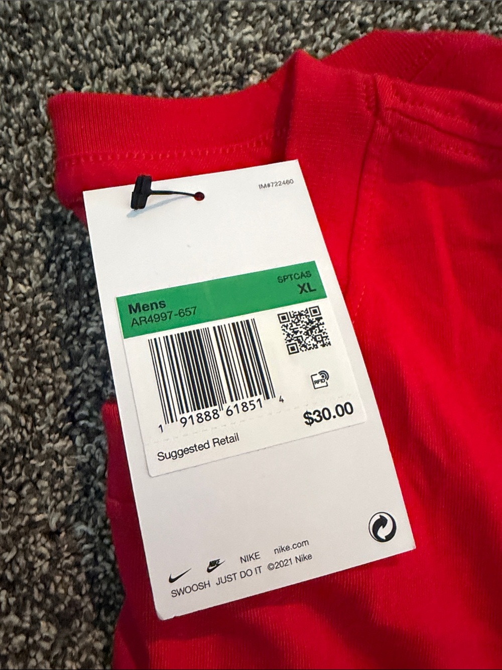 NWT Bundle Nike Red and Blue Swoosh Crew Tee Pair - Picture 2 of 5